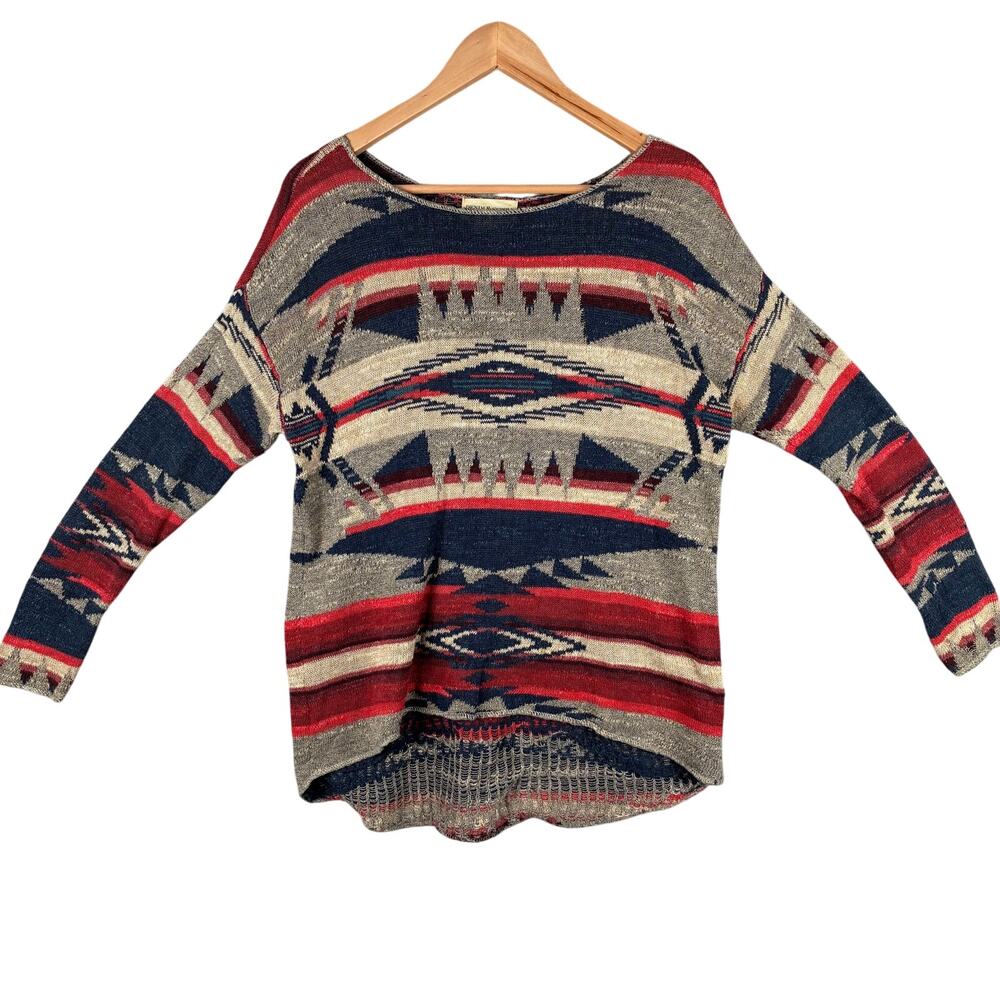 VTG Denim and Supply Sweater Women S Western Tribal Aztec Cowgirl 100% Cotton‎